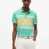 Polo slim fit din piqué elastic cu dungi groase