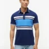 Polo slim fit din piqué elastic cu dungi groase