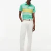Polo slim fit din piqué elastic cu dungi groase