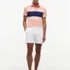 Polo slim fit din piqué elastic cu dungi groase