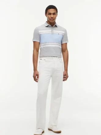 polo slim fit din piqu elastic cu dungi groase 2 4 330x440 - Polo slim fit din piqu&eacute; elastic cu dungi groase