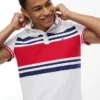 Polo slim fit din piqué elastic cu dungi groase