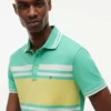 Polo slim fit din piqué elastic cu dungi groase