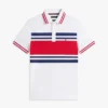 Polo slim fit din piqué elastic cu dungi groase