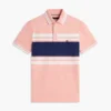 Polo slim fit din piqué elastic cu dungi groase