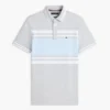 Polo slim fit din piqué elastic cu dungi groase