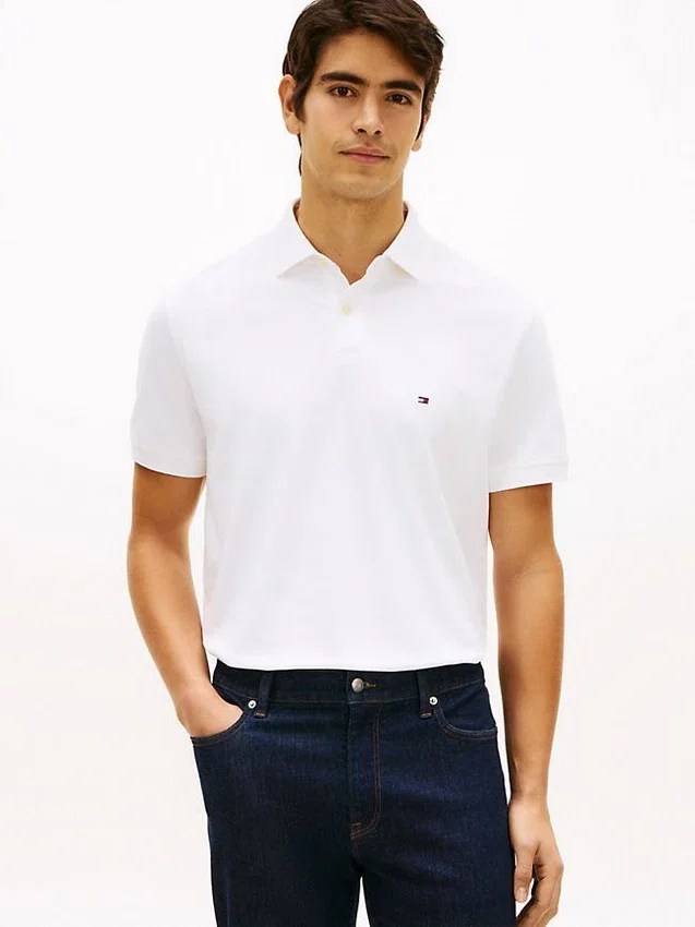 Polo Tommy cu croială regular și material elastic Polo Tommy cu croială regular și material elastic