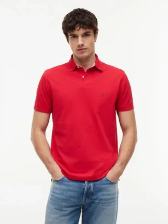 Polo Tommy cu croială regular și material elastic