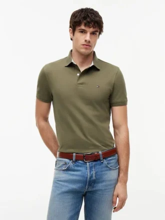 Polo Tommy cu croială regular și material elastic