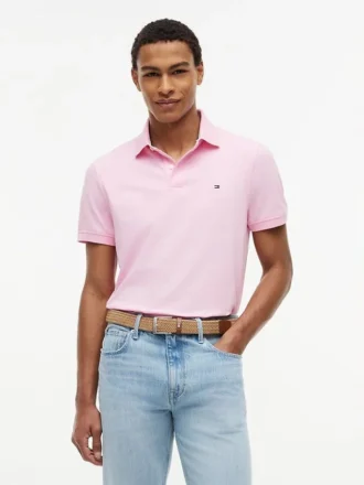 Polo Tommy cu croială regular și material elastic