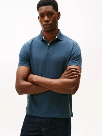 Polo Tommy cu croială regular și material elastic