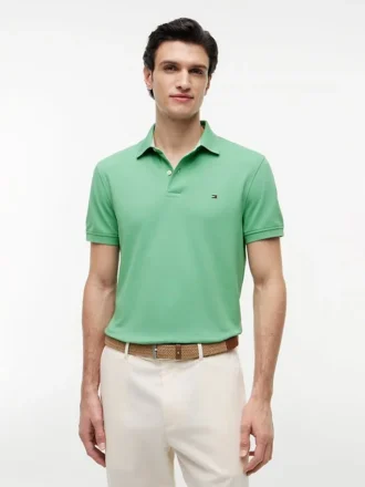 Polo Tommy cu croială regular și material elastic