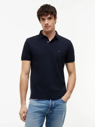 Polo Tommy cu croială regular și material elastic