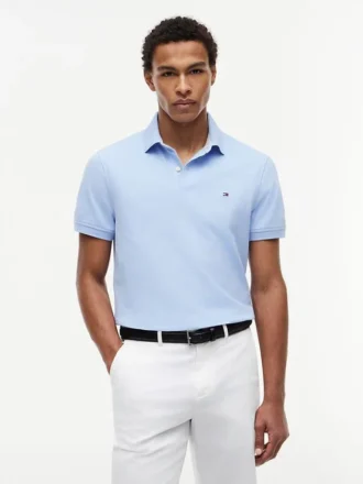 Polo Tommy cu croială regular și material elastic