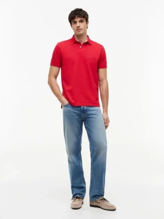 Polo Tommy cu croială regular și material elastic