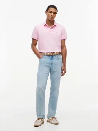 Polo Tommy cu croială regular și material elastic