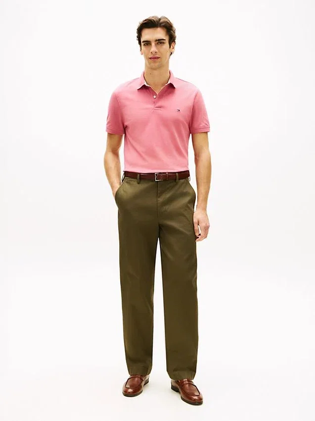 Polo Tommy cu croială regular și material elastic Polo Tommy cu croială regular și material elastic