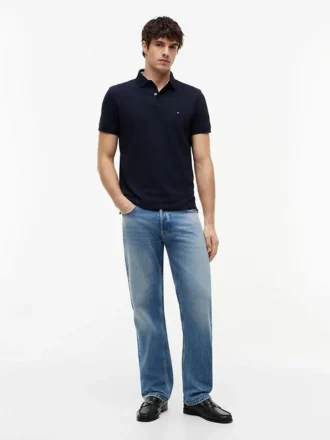 Polo Tommy cu croială regular și material elastic