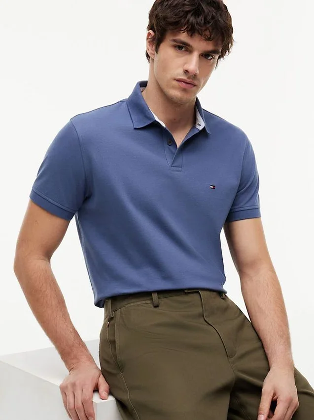 Polo Tommy cu croială regular și material elastic Polo Tommy cu croială regular și material elastic