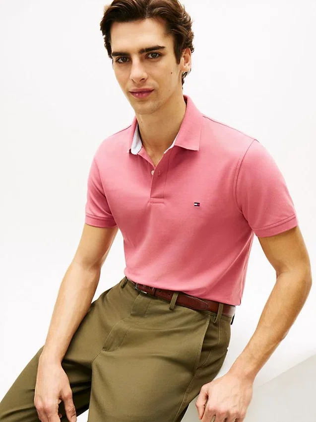 Polo Tommy cu croială regular și material elastic Polo Tommy cu croială regular și material elastic