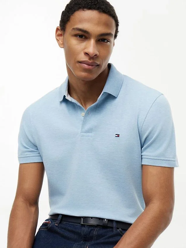 Polo Tommy cu croială regular și material elastic Polo Tommy cu croială regular și material elastic