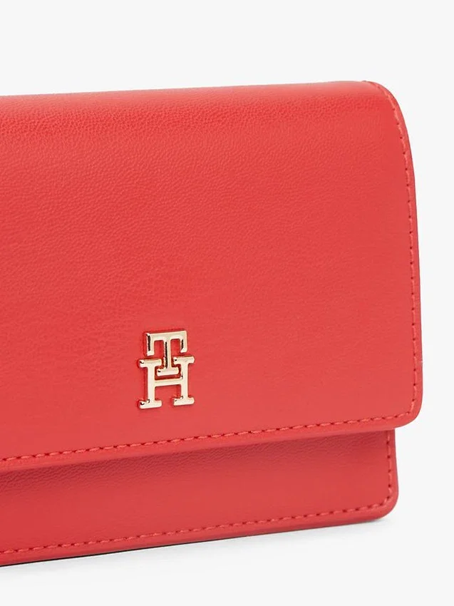 Portofel cu clapetă și lanț cu logo monogramă Portofel cu clapetă și lanț cu logo monogramă