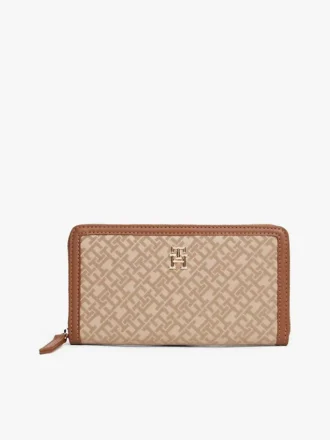 Portofel cu fermoar și jacquard cu monogramă Portofel cu fermoar și jacquard cu monogramă