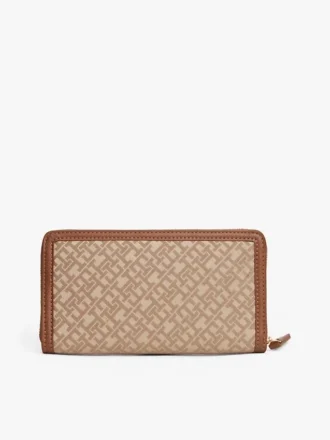 Portofel cu fermoar și jacquard cu monogramă Portofel cu fermoar și jacquard cu monogramă