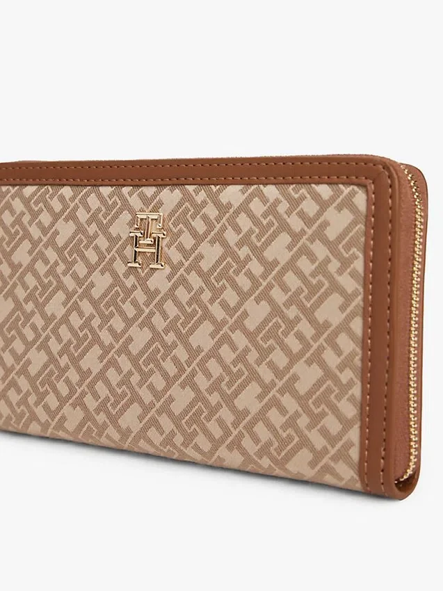 Portofel cu fermoar și jacquard cu monogramă Portofel cu fermoar și jacquard cu monogramă