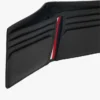 Portofel pliat din piele cu textură granulată Portofel pliat din piele cu textură granulată