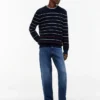Pulover cu dungi Tommy Jeans, croială slim