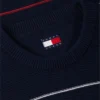 Pulover cu dungi Tommy Jeans, croială slim