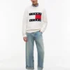 Pulover cu guler rotund și logo Tommy Jeans