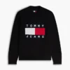Pulover cu guler rotund și logo Tommy Jeans