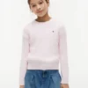 Pulover pentru fete Tommy Hilfiger cu tricotaj în relief