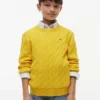 Pulover pentru fete Tommy Hilfiger cu tricotaj în relief