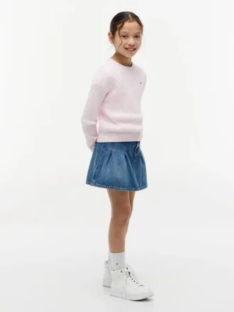 Pulover pentru fete Tommy Hilfiger cu tricotaj în relief