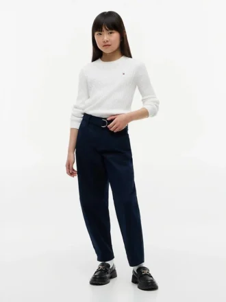Pulover pentru fete Tommy Hilfiger cu tricotaj în relief