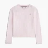 Pulover pentru fete Tommy Hilfiger cu tricotaj în relief