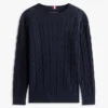 Pulover pentru fete Tommy Hilfiger cu tricotaj în relief