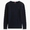 Pulover pentru fete Tommy Hilfiger cu tricotaj în relief