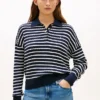 Pulover polo cu croială lejeră și tricotaj în relief Pulover polo cu croială lejeră și tricotaj în relief
