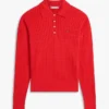Pulover polo cu croială lejeră și tricotaj în relief Pulover polo cu croială lejeră și tricotaj în relief