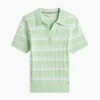 Pulover polo cu dungi și tricotaj în relief Pulover polo cu dungi și tricotaj în relief