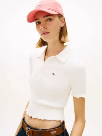 Pulover polo Tommy Jeans cu bordură festonată