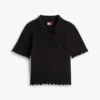 Pulover polo Tommy Jeans cu bordură festonată Pulover polo Tommy Jeans cu bordură festonată
