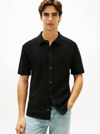 Pulover polo ușor din tricot