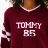 Pulover Tommy Jeans 85 Varsity cu guler în V Pulover Tommy Jeans 85 Varsity cu guler în V