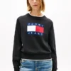 Pulover Tommy Jeans cu logo steag Pulover Tommy Jeans cu logo steag