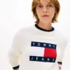 Pulover Tommy Jeans cu logo steag Pulover Tommy Jeans cu logo steag